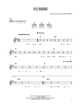 page one of Feliz Navidad (Solo Guitar)