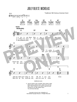 page one of Jolly Old St. Nicholas (Solo Guitar)