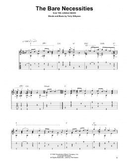 page one of The Bare Necessities (from The Jungle Book) (Solo Guitar)