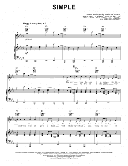 page one of Simple (Piano, Vocal & Guitar Chords (Right-Hand Melody))