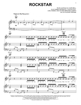 page one of Rockstar (Piano, Vocal & Guitar Chords (Right-Hand Melody))