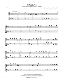 page one of I Believe (Flute Duet)