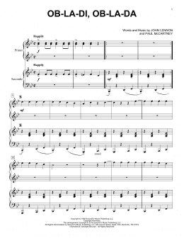 page one of Ob-La-Di, Ob-La-Da (Piano Duet)