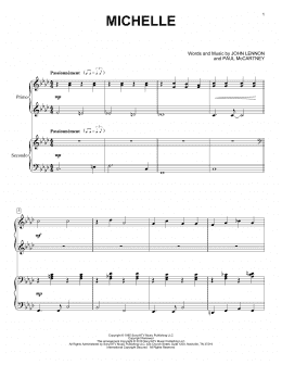 page one of Michelle (Piano Duet)