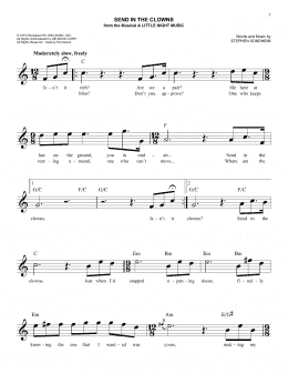 page one of Send In The Clowns (Easy Lead Sheet / Fake Book)