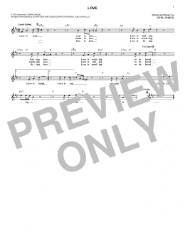 page one of Love (Lead Sheet / Fake Book)