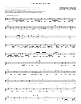 page one of Just The Way You Are (Lead Sheet / Fake Book)