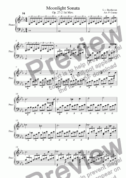 page one of Moonlight Sonata