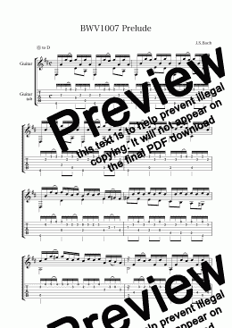 page one of BWV1007 Prelude