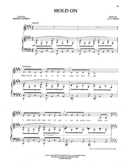 page one of Hold On (Piano & Vocal)