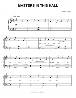 page one of Masters In This Hall (Very Easy Piano)