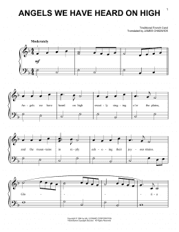 page one of Angels We Have Heard On High (Very Easy Piano)