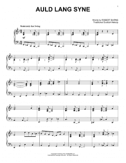 page one of Auld Lang Syne [Jazz version] (Piano Solo)