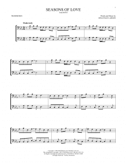 page one of Seasons Of Love (from Rent) (Trombone Duet)