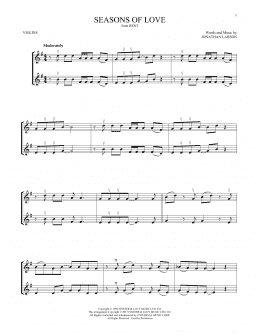 page one of Seasons Of Love (from Rent) (Violin Duet)