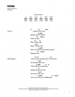 page one of Perfect (Guitar Chords/Lyrics)