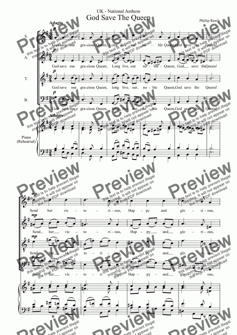 God Save The Queen - Download Sheet Music PDF file