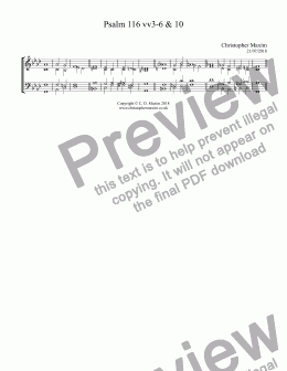 page one of Psalm 116 vv3-6 & 10 (Anglican Chant)