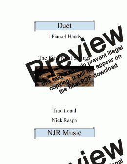 page one of The First Noel Swings (1 piano 4 hands) intermediate