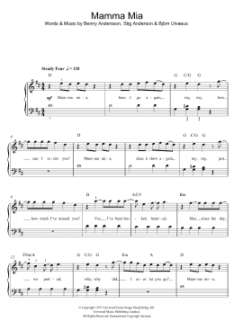 page one of Mamma Mia (from Mamma Mia! Here We Go Again) (Beginner Piano (Abridged))