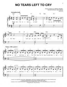 page one of No Tears Left To Cry (Easy Piano)