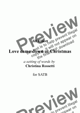 page one of Love came down at Christmas SATB