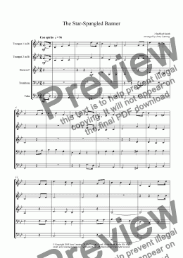 page one of The Star-Spangled Banner (brass quintet)