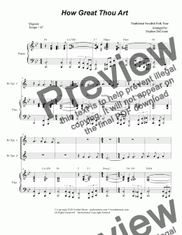 page one of How Great Thou Art (Duet for Bb-Trumpet - Piano Accompaniment)