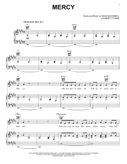 page one of Mercy (Piano, Vocal & Guitar Chords (Right-Hand Melody))