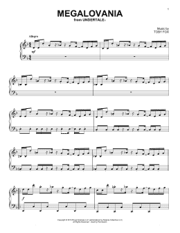 page one of Megalovania (from Undertale) (Piano Solo)