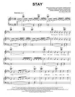 page one of Stay (Piano, Vocal & Guitar Chords (Right-Hand Melody))