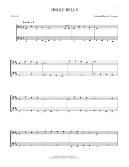 Jingle Bells for cello - free sheet music