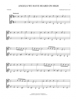 page one of Angels We Have Heard On High (Violin Duet)