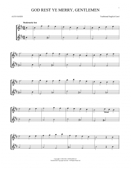 page one of God Rest Ye Merry, Gentlemen (Alto Sax Duet)