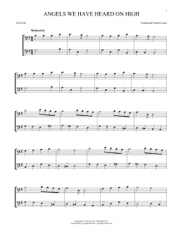 page one of Angels We Have Heard On High (Cello Duet)