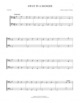 page one of Away In A Manger (Cello Duet)