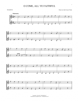 page one of O Come, All Ye Faithful (Trumpet Duet)