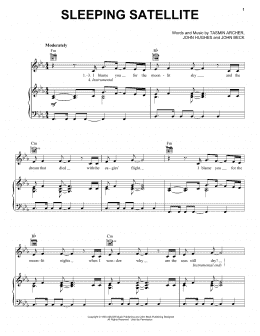 page one of Sleeping Satellite (Piano, Vocal & Guitar Chords (Right-Hand Melody))