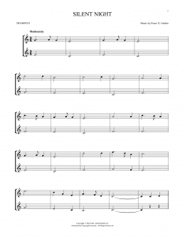 page one of Silent Night (Trumpet Duet)