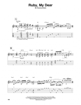 page one of Ruby, My Dear (Solo Guitar)