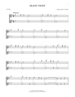 page one of Silent Night (Flute Duet)