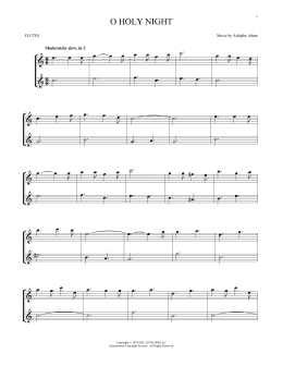 page one of O Holy Night (Flute Duet)