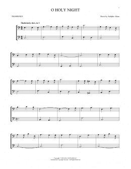 page one of O Holy Night (Trombone Transcription)