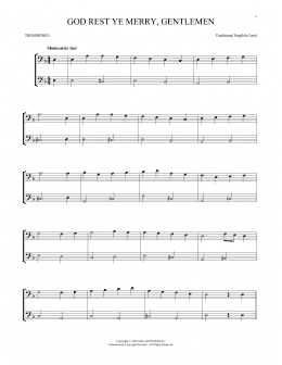 page one of God Rest Ye Merry, Gentlemen (Trombone Transcription)