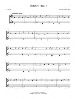 page one of O Holy Night (Violin Duet)