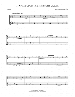 page one of It Came Upon The Midnight Clear (Violin Duet)