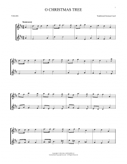 page one of O Christmas Tree (Violin Duet)