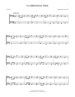 page one of O Christmas Tree (Cello Duet)