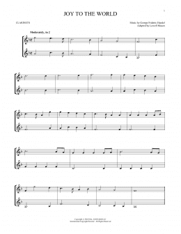 page one of Joy To The World (Clarinet Duet)