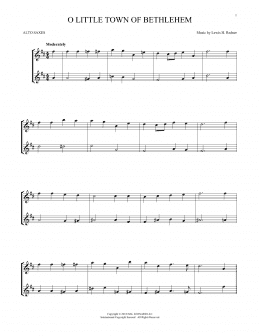 page one of O Little Town Of Bethlehem (Alto Sax Duet)